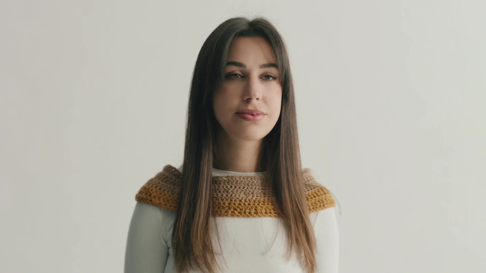 Crochet yoke sweater